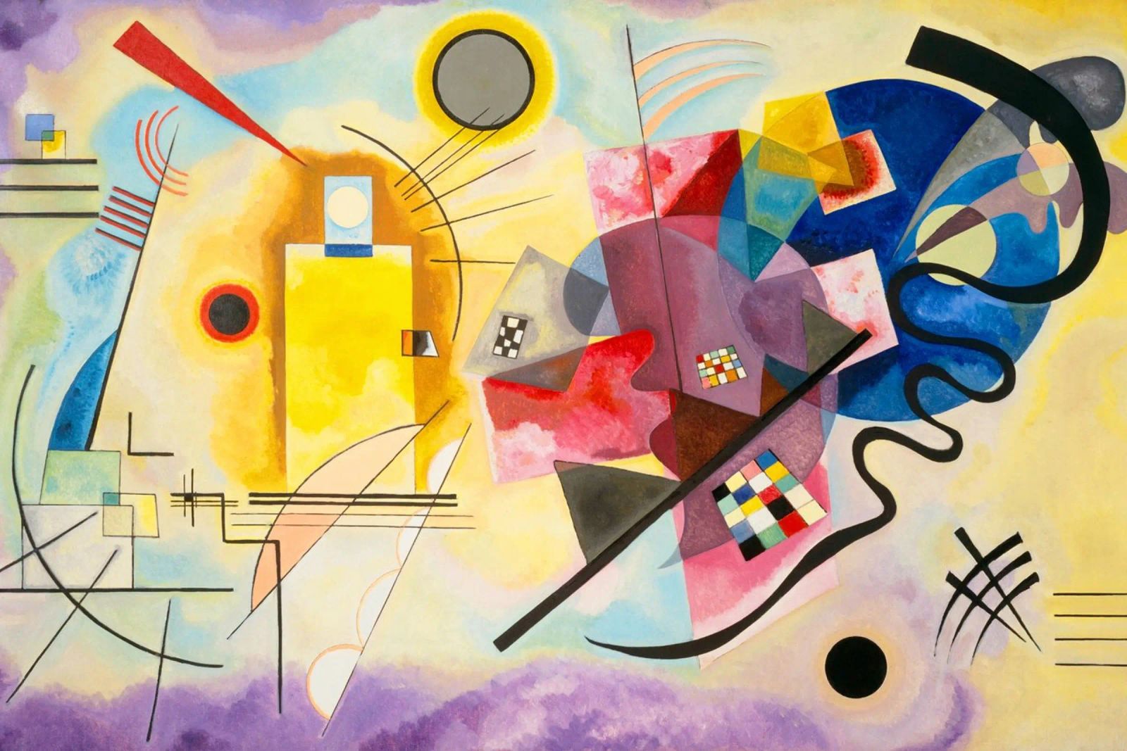 Geel-Rood-Blauw van Wassily Kandinsky poster van Venus Art