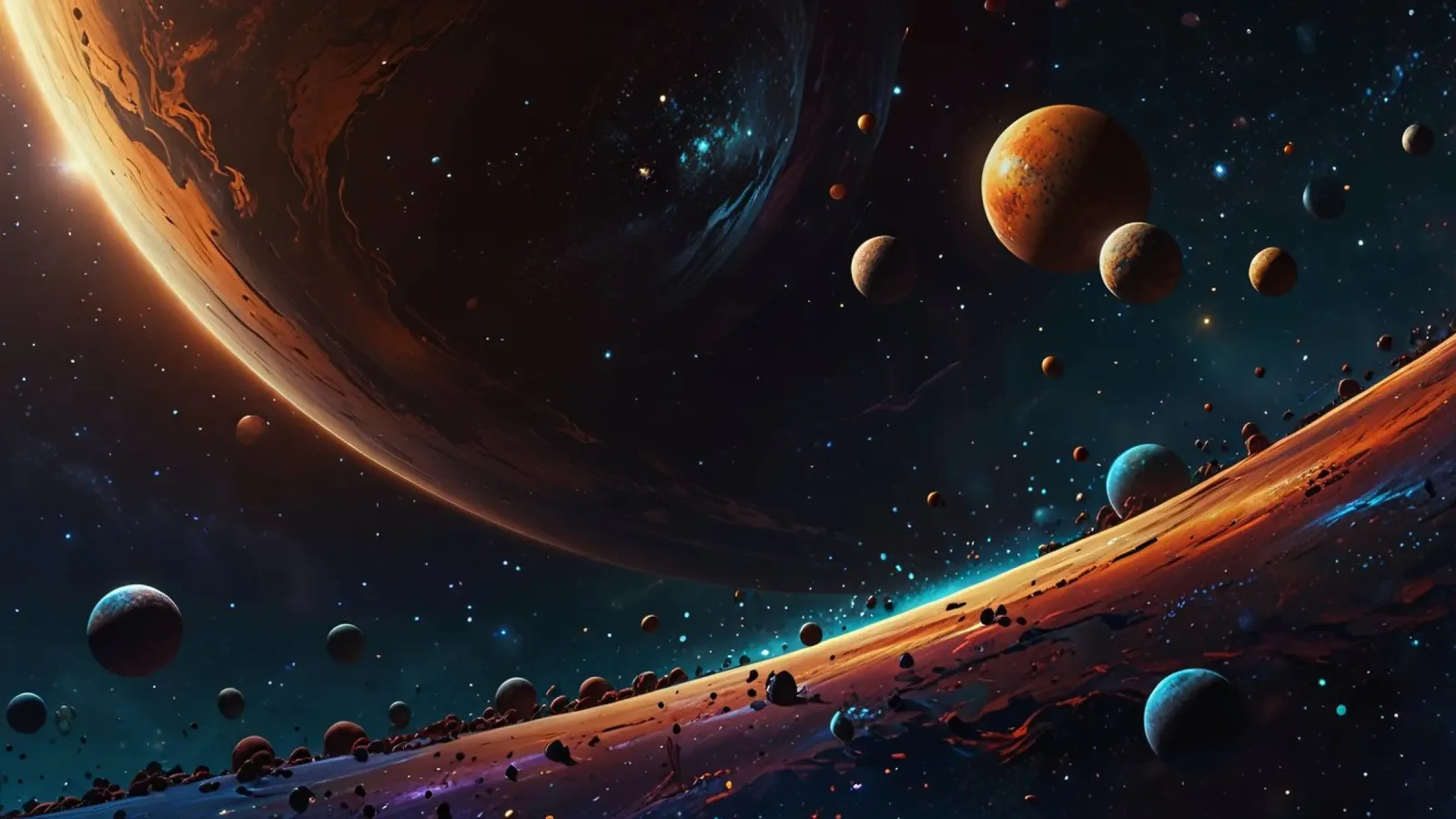 A mesmerizing view of a vibrant galaxy filled with stars canvas by DesignDoodle