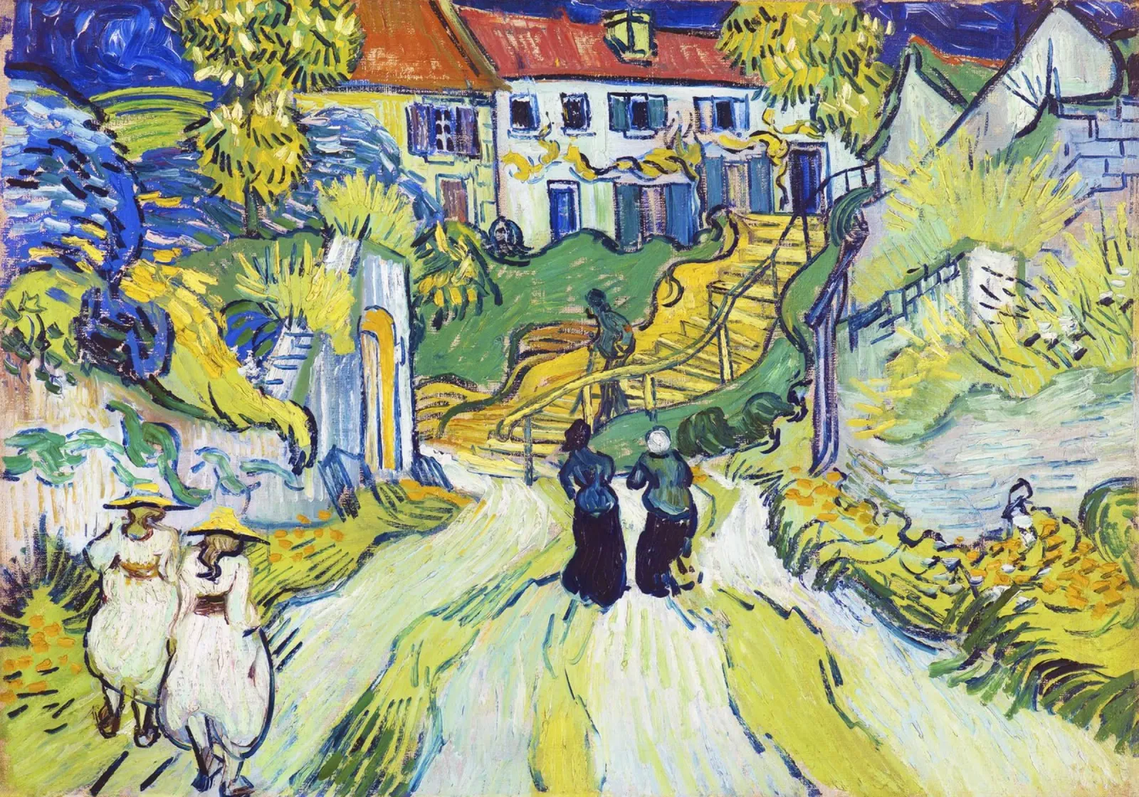 La scala di Auvers di Vincent van Gogh (1890) pellicola backlit da Van Gogh Prints