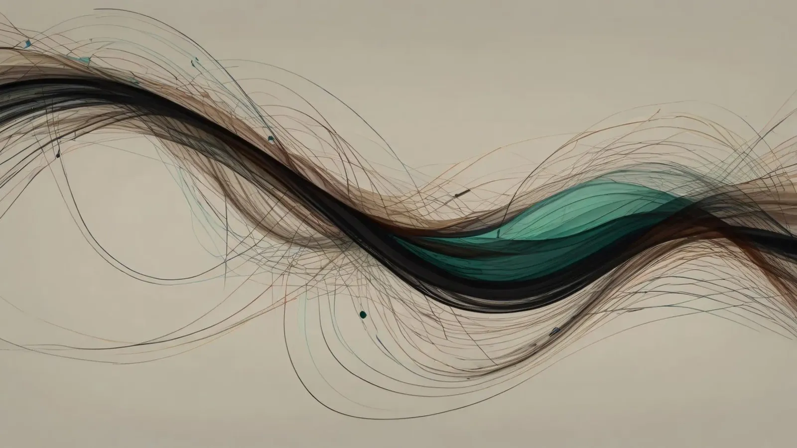 Un'opera d'arte digitale astratta che mostra linee fluide in colori terrosi. pellicola backlit da DesignDoodle