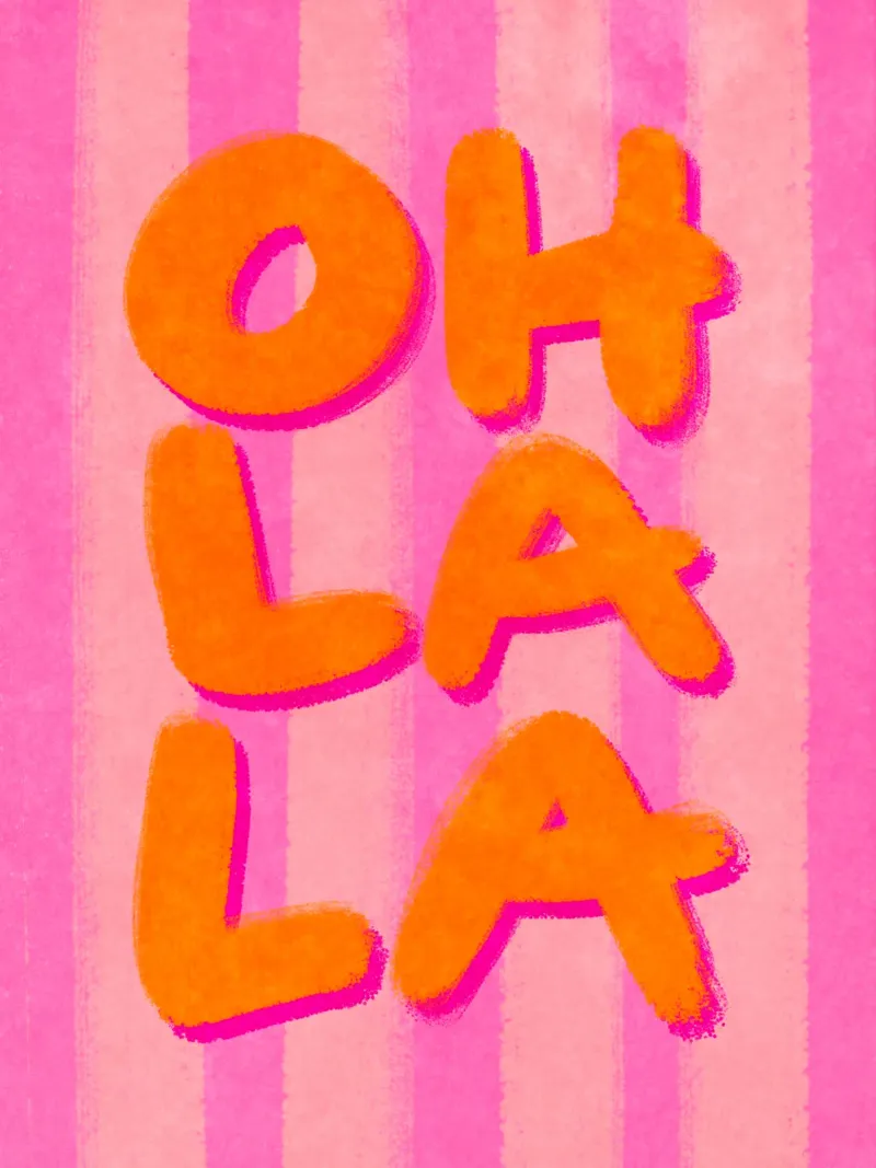 Oh La La poster con telaio in alluminio da Illustration Raissa Oltmanns