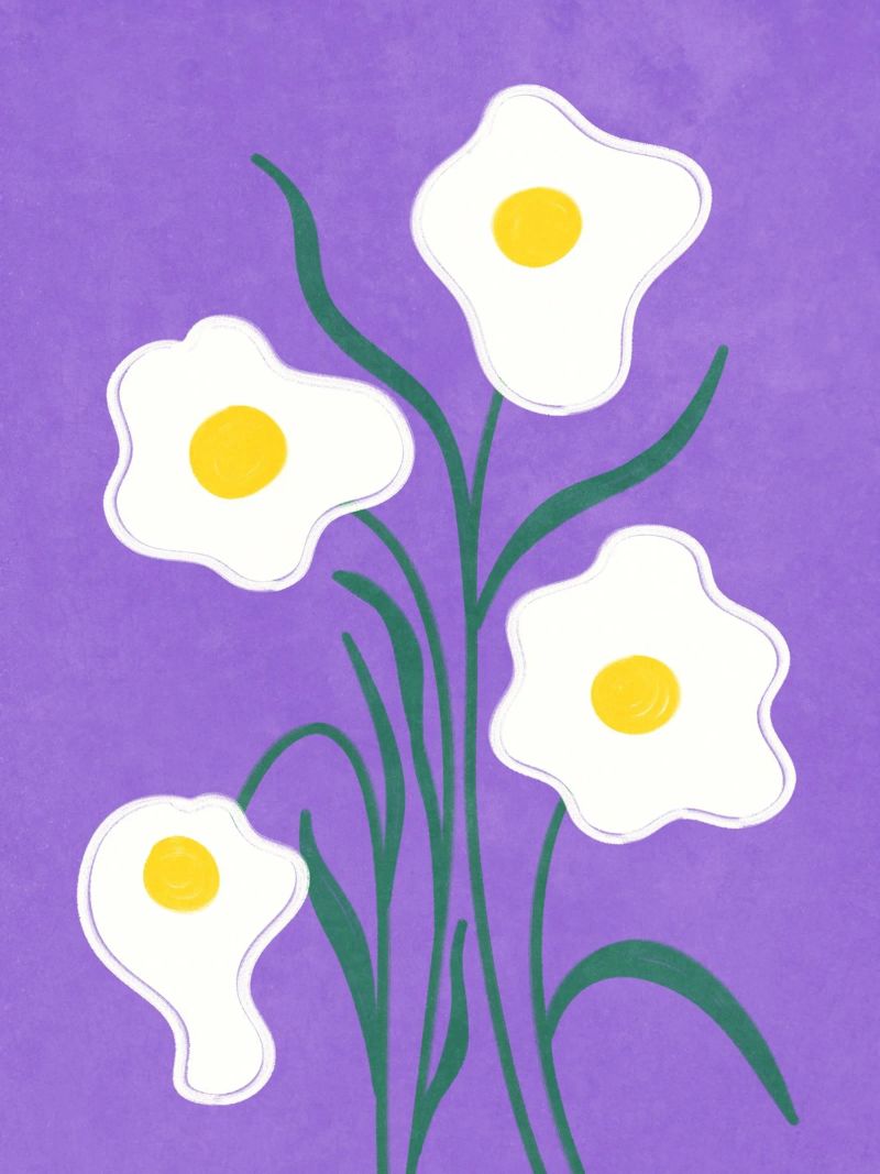 Spiegeleier Blumen Poster von Illustration Raissa Oltmanns