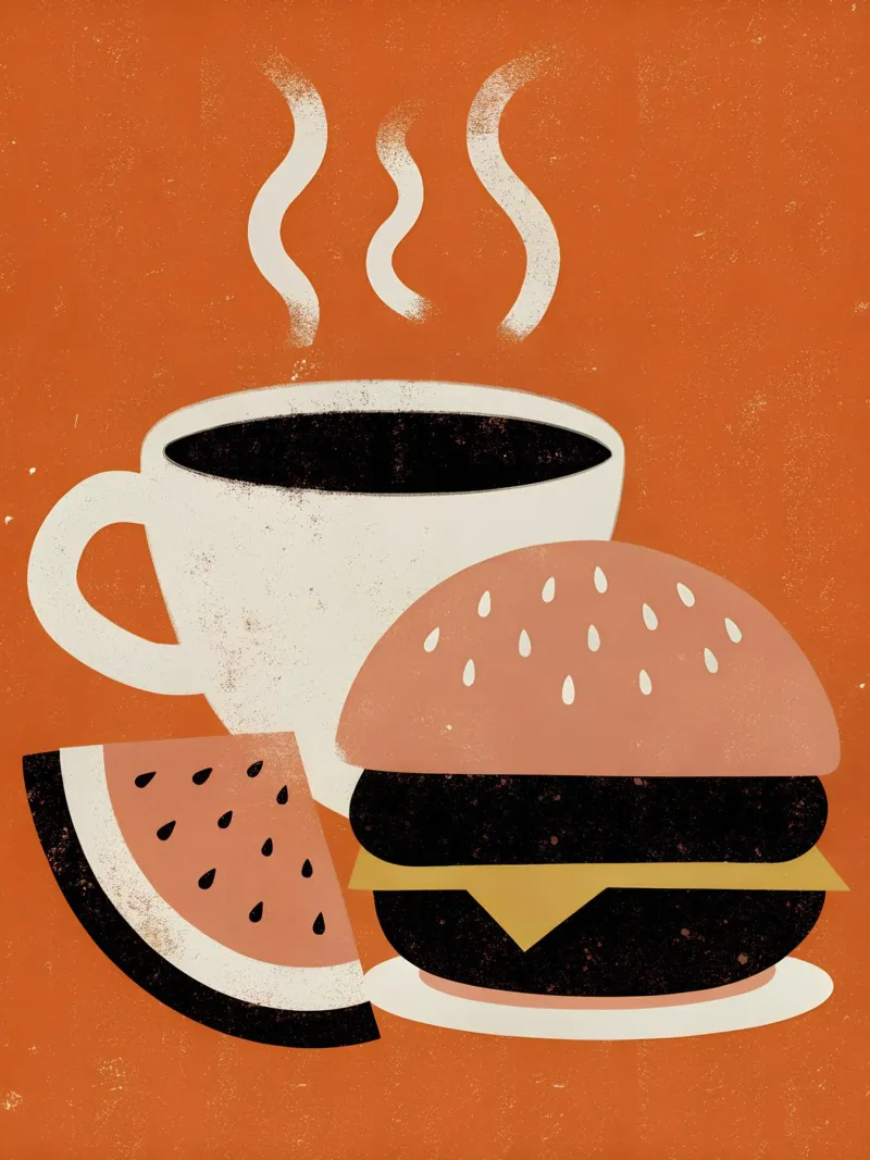 Burger e caffè Retro Pop pellicola backlit da THE LATEST SHOP