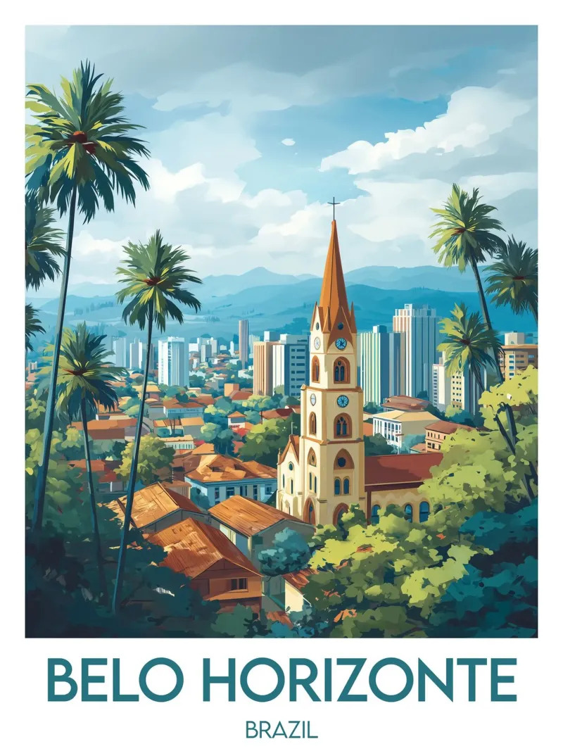 Affiche Belo Horizonte poster con telaio in plastica da Frame the World