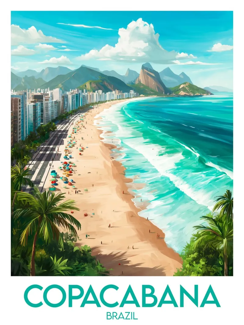 Affiche Copacabana poster con telaio in alluminio da Frame the World