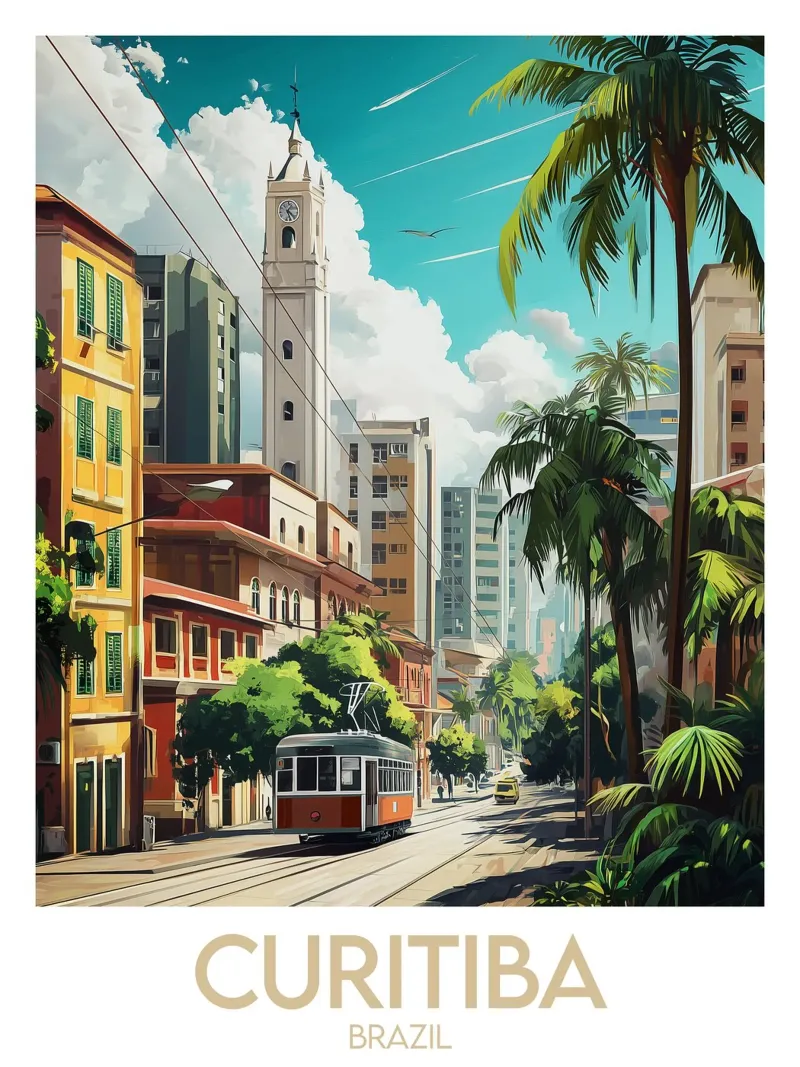 Affiche Curitiba poster con telaio in plastica da Frame the World