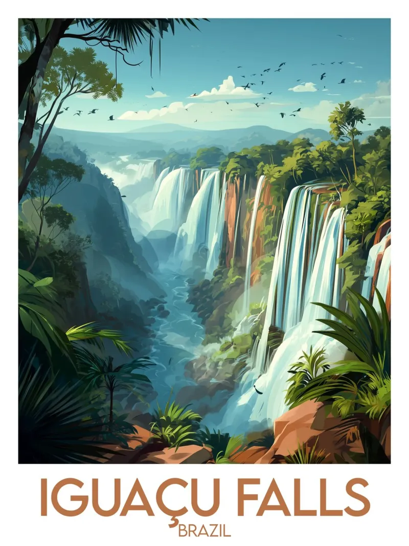 Cascate di Iguaçu poster con telaio in alluminio da Frame the World
