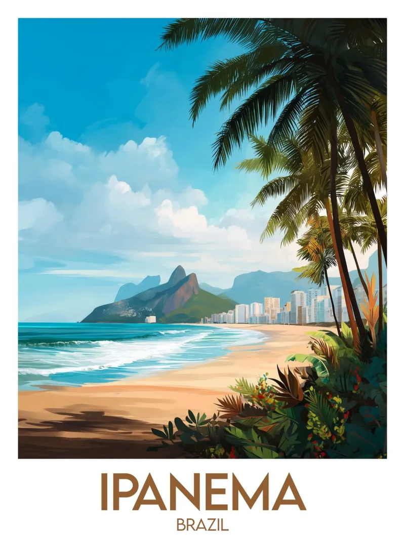 Affiche Ipanema poster con telaio in legno da Frame the World