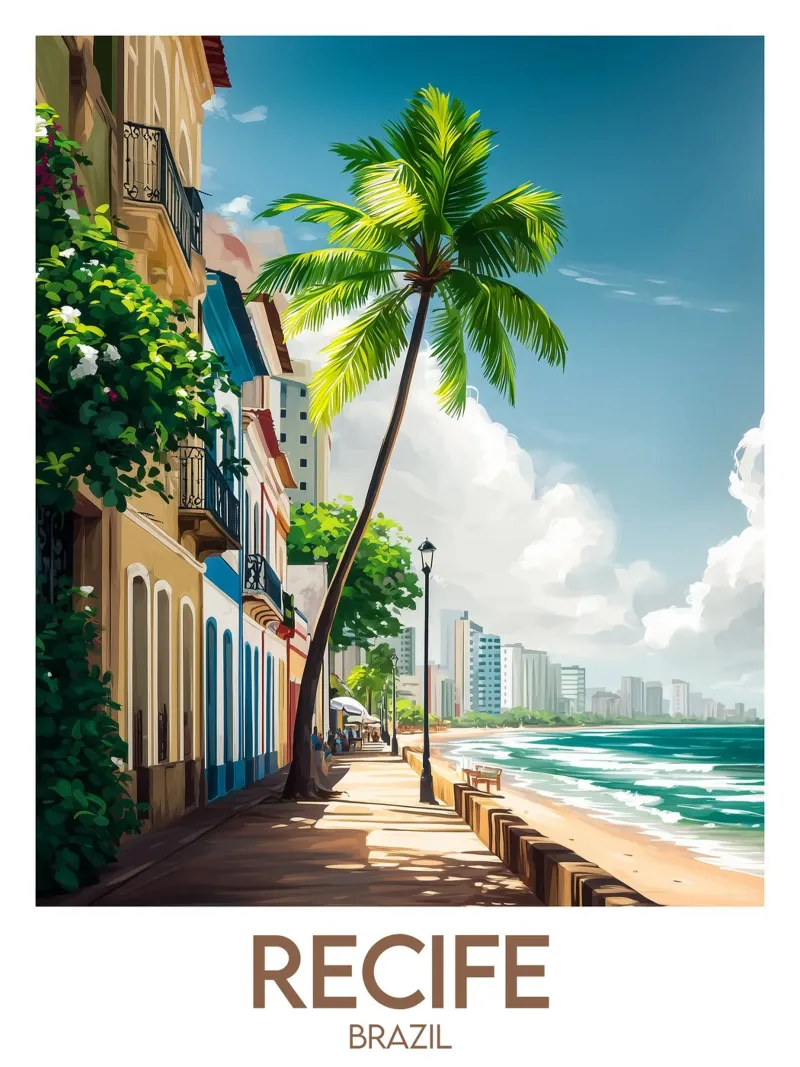 Affiche Recife poster con telaio in alluminio da Frame the World