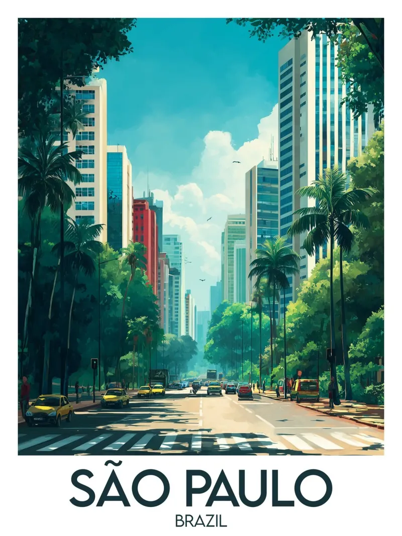Kantoor in São Paulo canvas met Baklijst van Frame the World