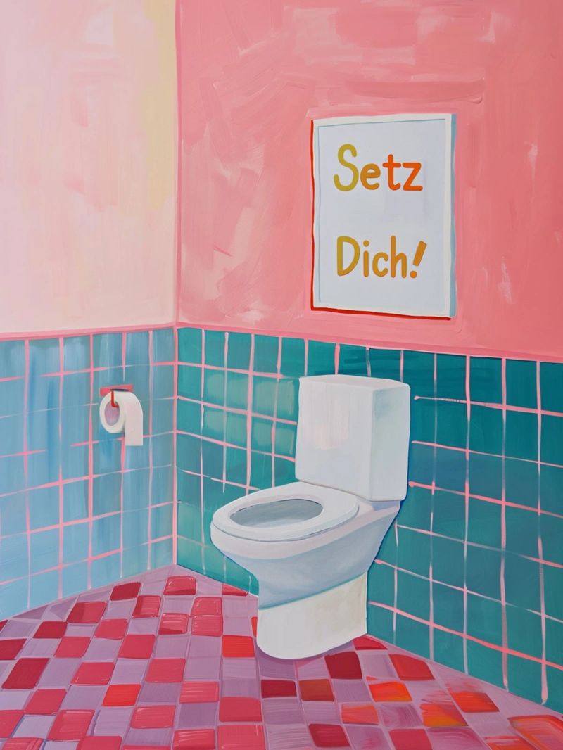 WC Badezimmer, Setz dich Poster von Carinaprint