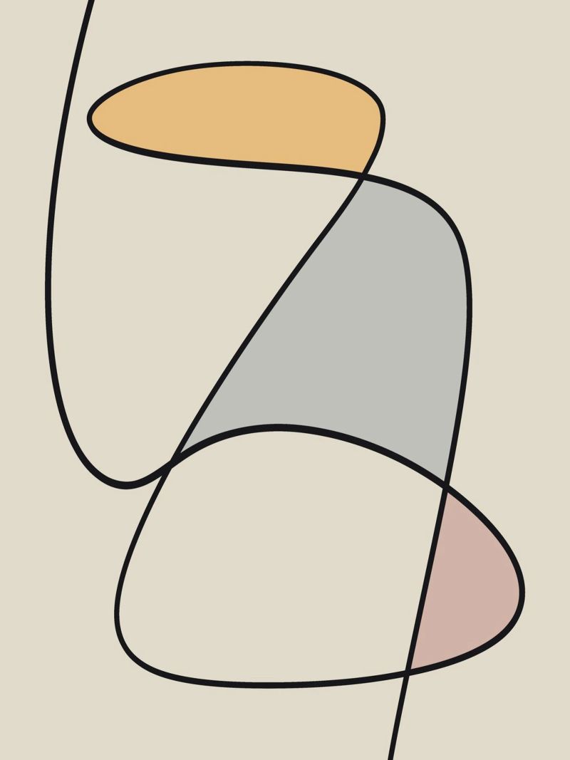 Minimal graceful line art abstract 11 pellicola backlit da Little Dean