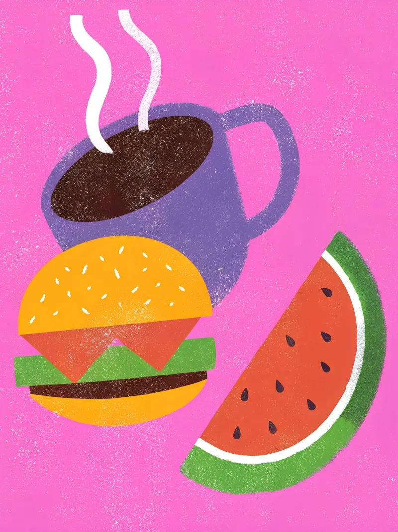 Frutta e caffè Retro Pop plexiglass da THE LATEST SHOP