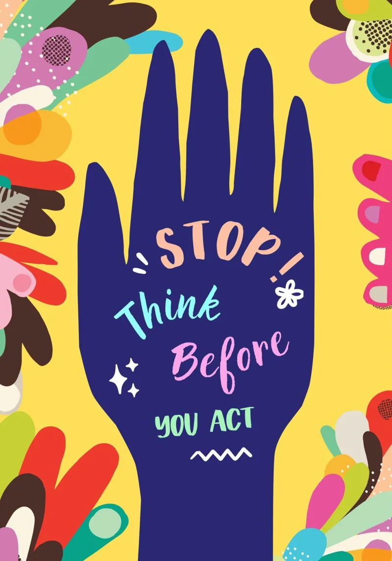 Message Art | Stop Think Before You Act Stampa carta hahnemühle da NorwesClub