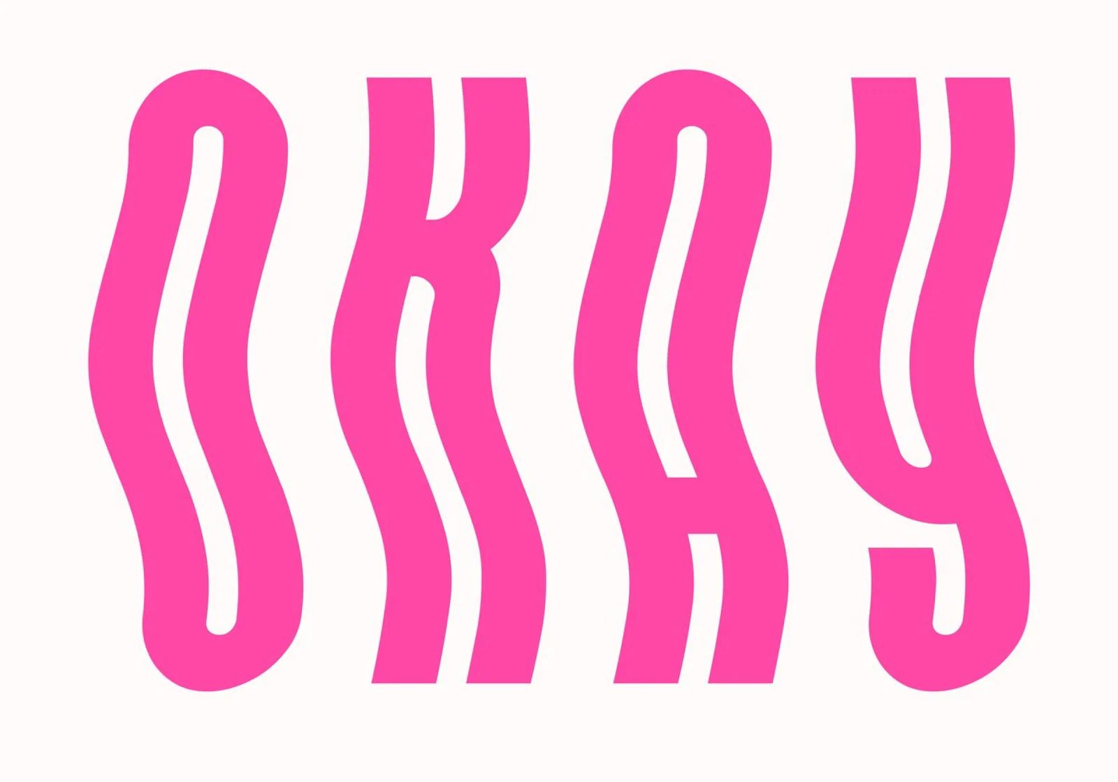 Typographic Art | Wavy OKAY Text Print canvas by NorwesClub