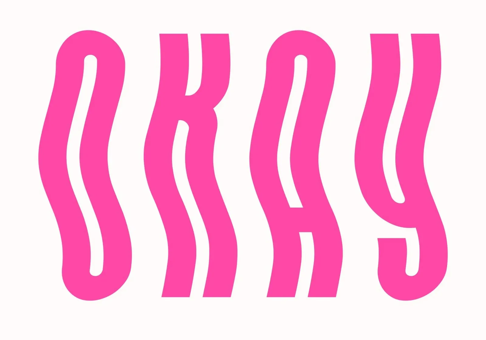 Typographic Art | Wavy OKAY Text Print toile de NorwesClub