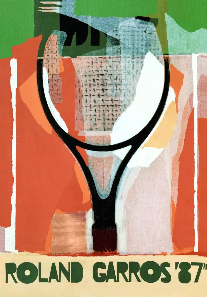 Roland Garros '87 - Poster astratto sul tennis poster con telaio in alluminio da NorwesClub