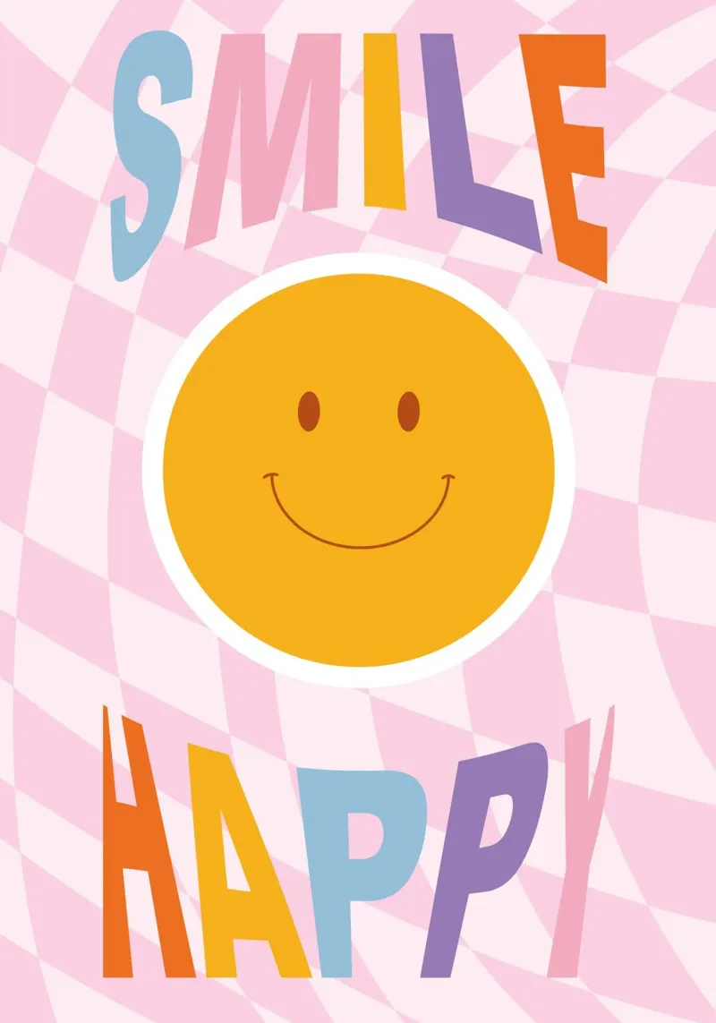 Happy Vibes Art | Stampa Groovy Smile Happy pellicola backlit da NorwesClub