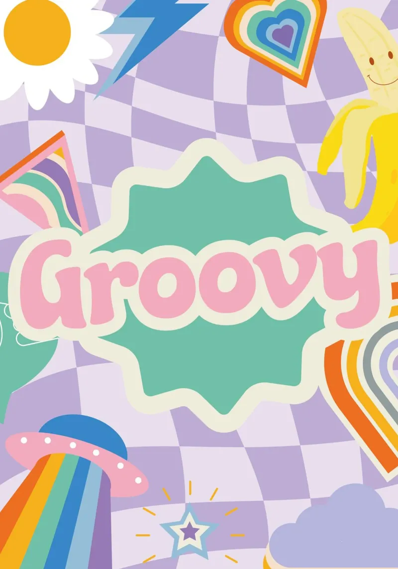 Botros Zaki Groovy Vibes - Psychedelischer Kunstdruck Hahnemühle von NorwesClub