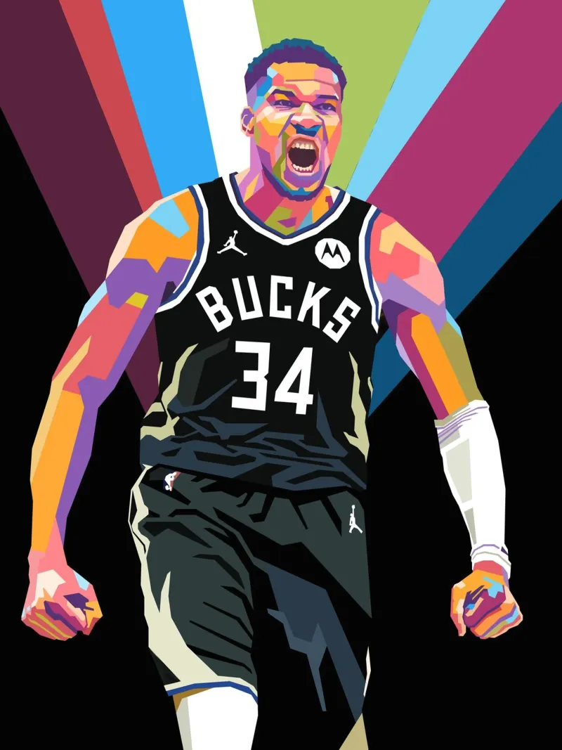 Giannis Antetokounmpo artistic design carta hahnemühle da Hantamrata