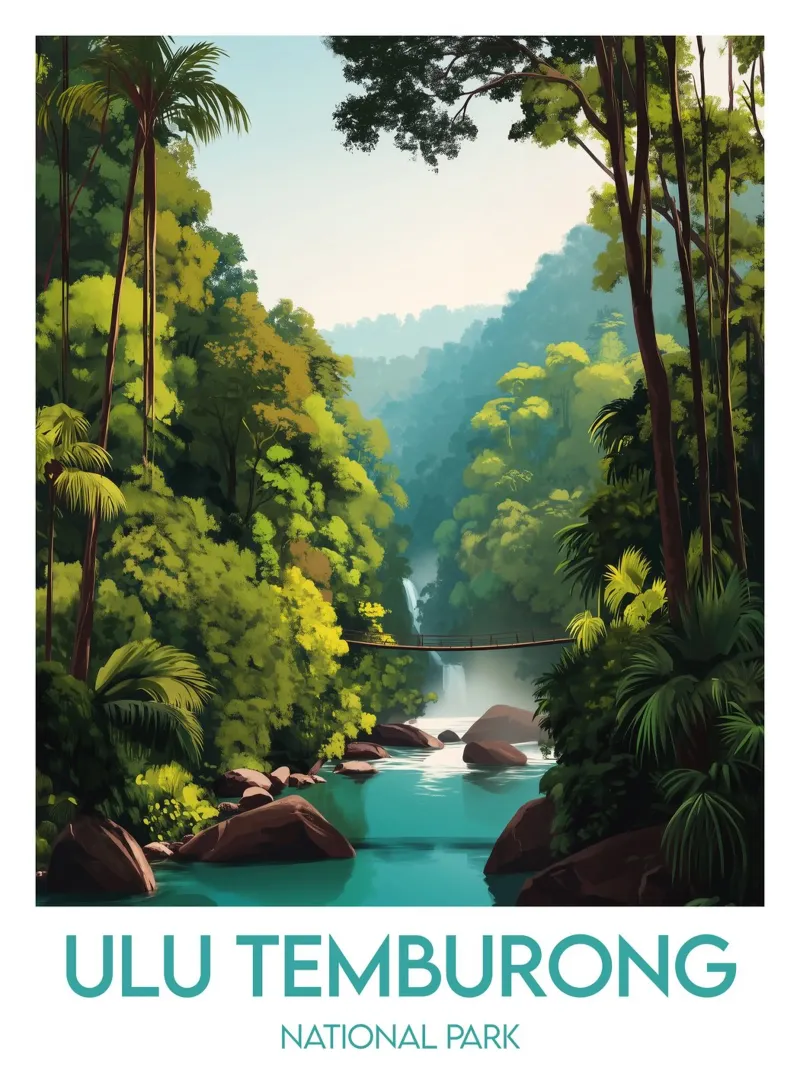 Affiche Ulu Temburong poster con telaio in alluminio da Frame the World