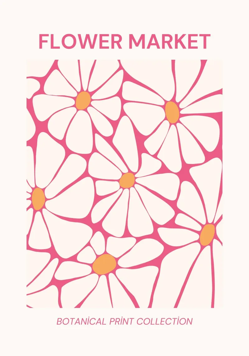 Botanical Print Art | Mercado de flores Pattern Print metacrilato de NorwesClub