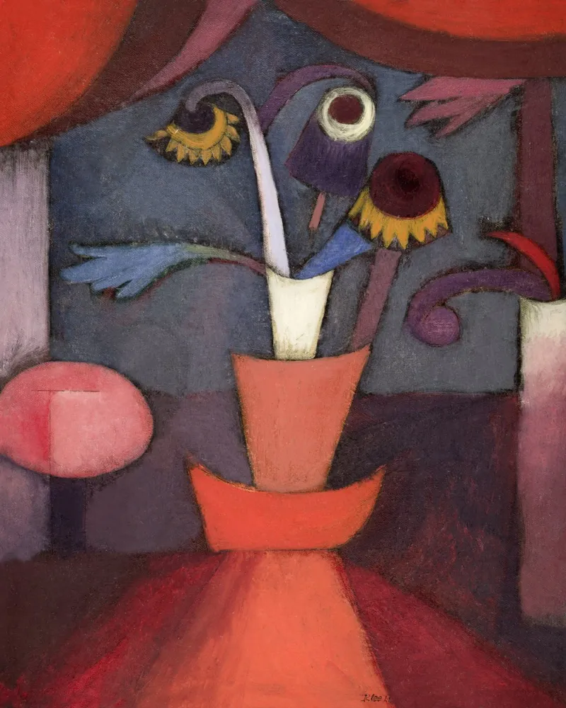 Paul Klee herfst bloem - abstracte kunstdruk hahnemühle van NorwesClub