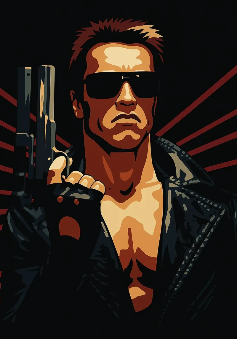 Riproduzione dell'immaginazione vettoriale di Terminator alluminio dibond da SIQAYA