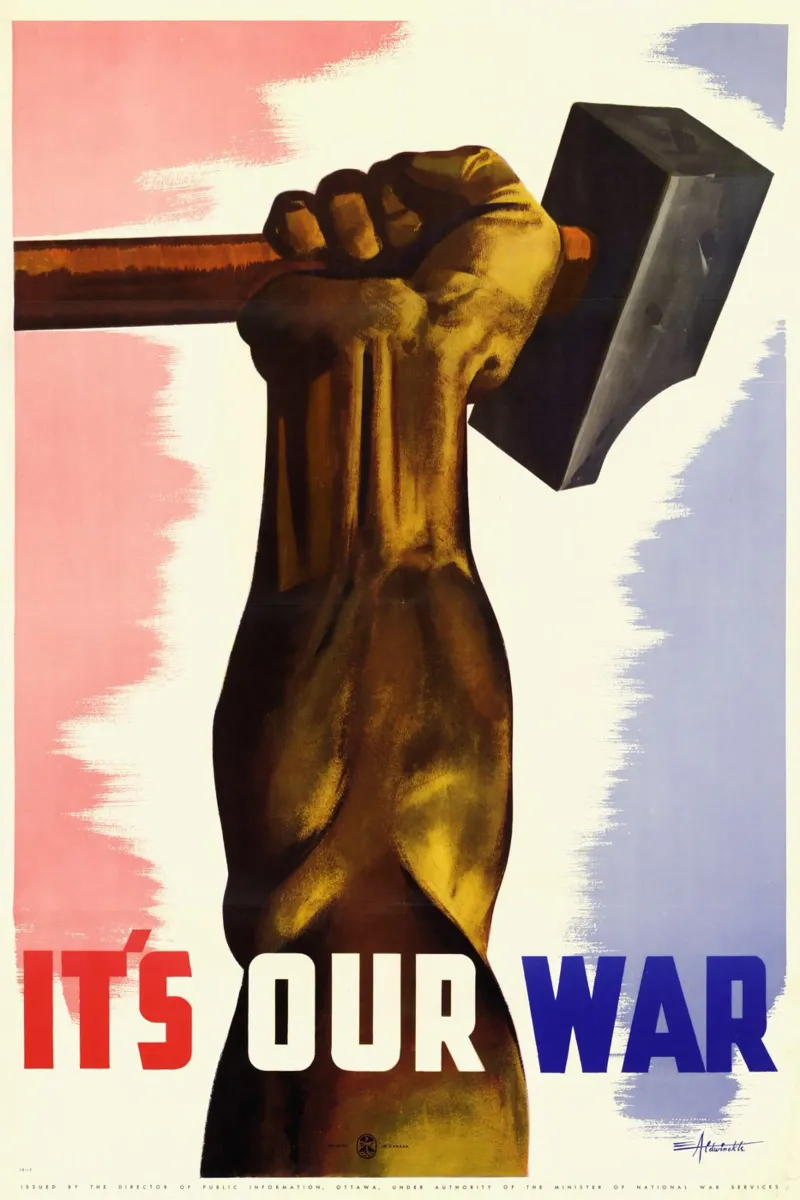 A. Merrith "È la nostra guerra" - Stampa di propaganda della Seconda guerra mondiale pellicola backlit da NorwesClub