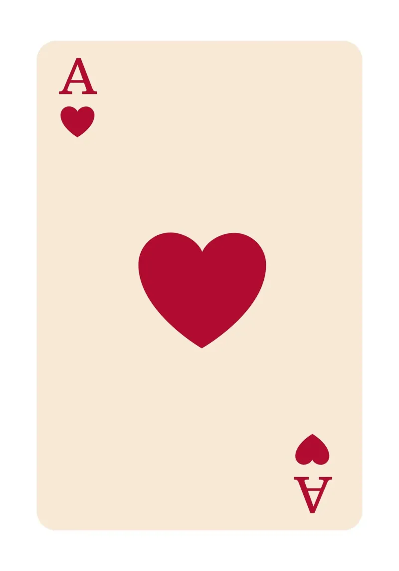 Minimalist Red Ace of Hearts Print | Modern Card Art poster by NorwesClub