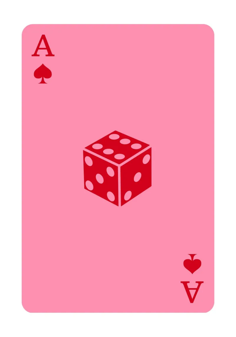 Dice Playing Card Print | Modern Lucky Game Art metacrilato de NorwesClub