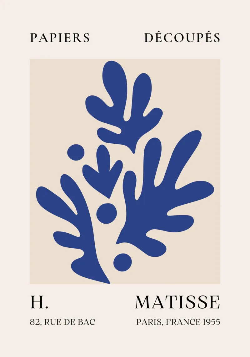 Poster Matisse Blue Papiers Découpés 1955 poster da NorwesClub