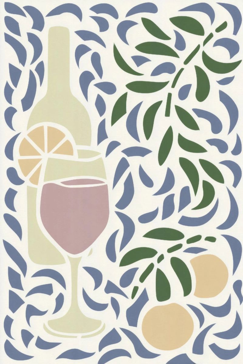 Pastel Matisse-Inspired Still Life with Lemons and Drink poster by Modern Muse