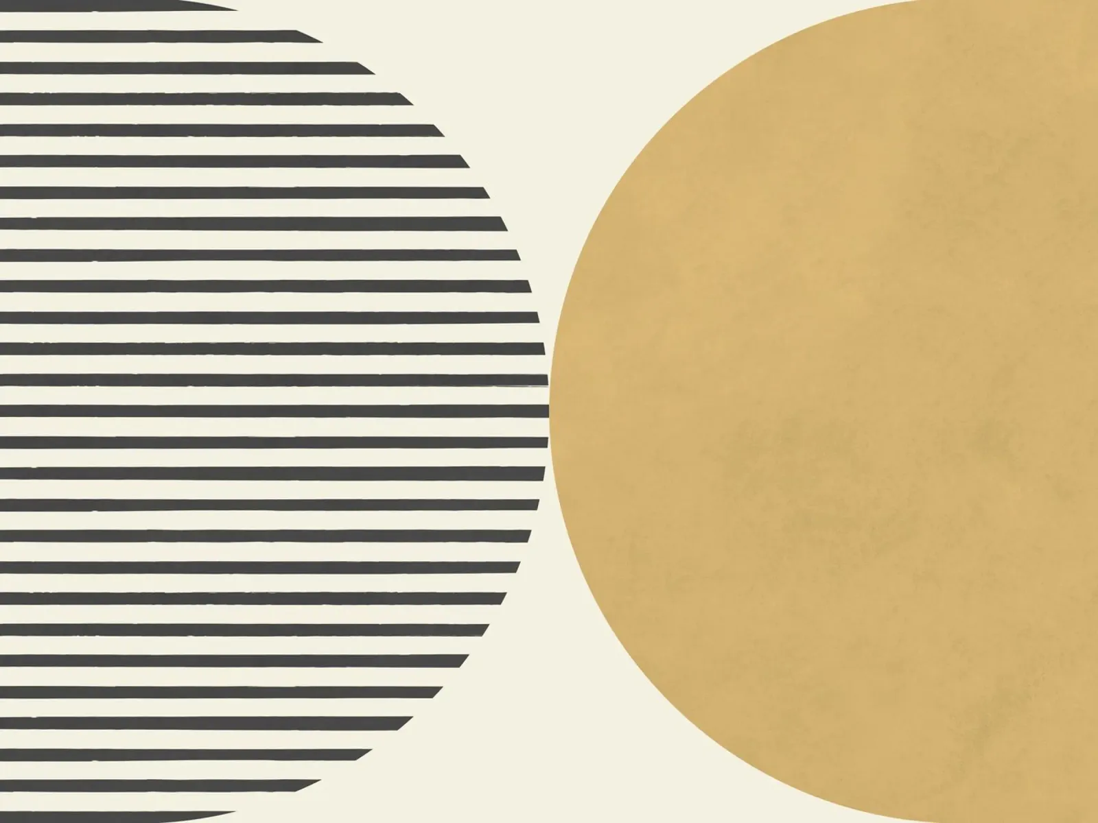 Rayures en demi-cercle - Jaune d'or hahnemühle de MoonlightPrint