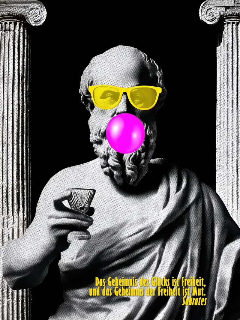 The Wisdom of Socrates | Motivational Pop Part canvas with Floater frame by Autofocus