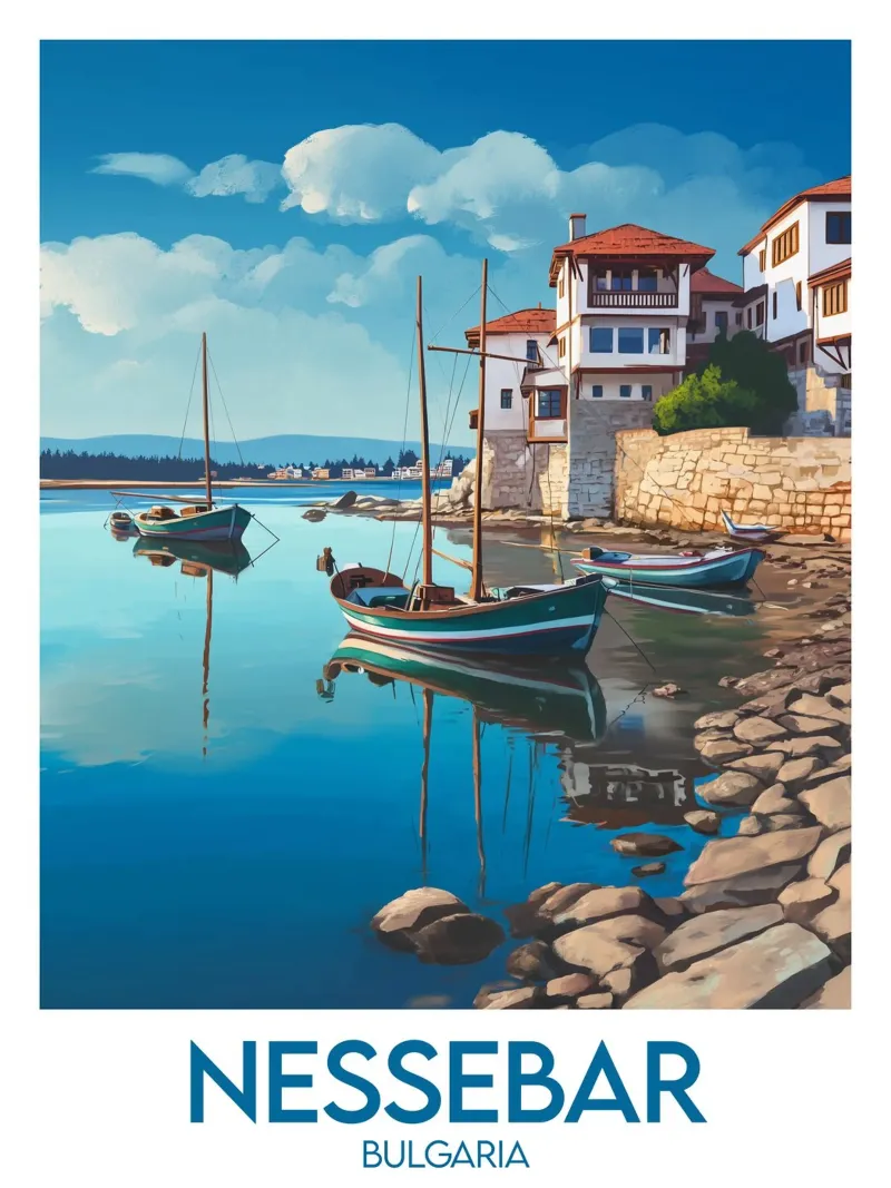 Affiche Nessebar poster con telaio in plastica da Frame the World