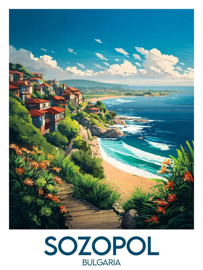 Affiche Sozopol poster con telaio in plastica da Frame the World