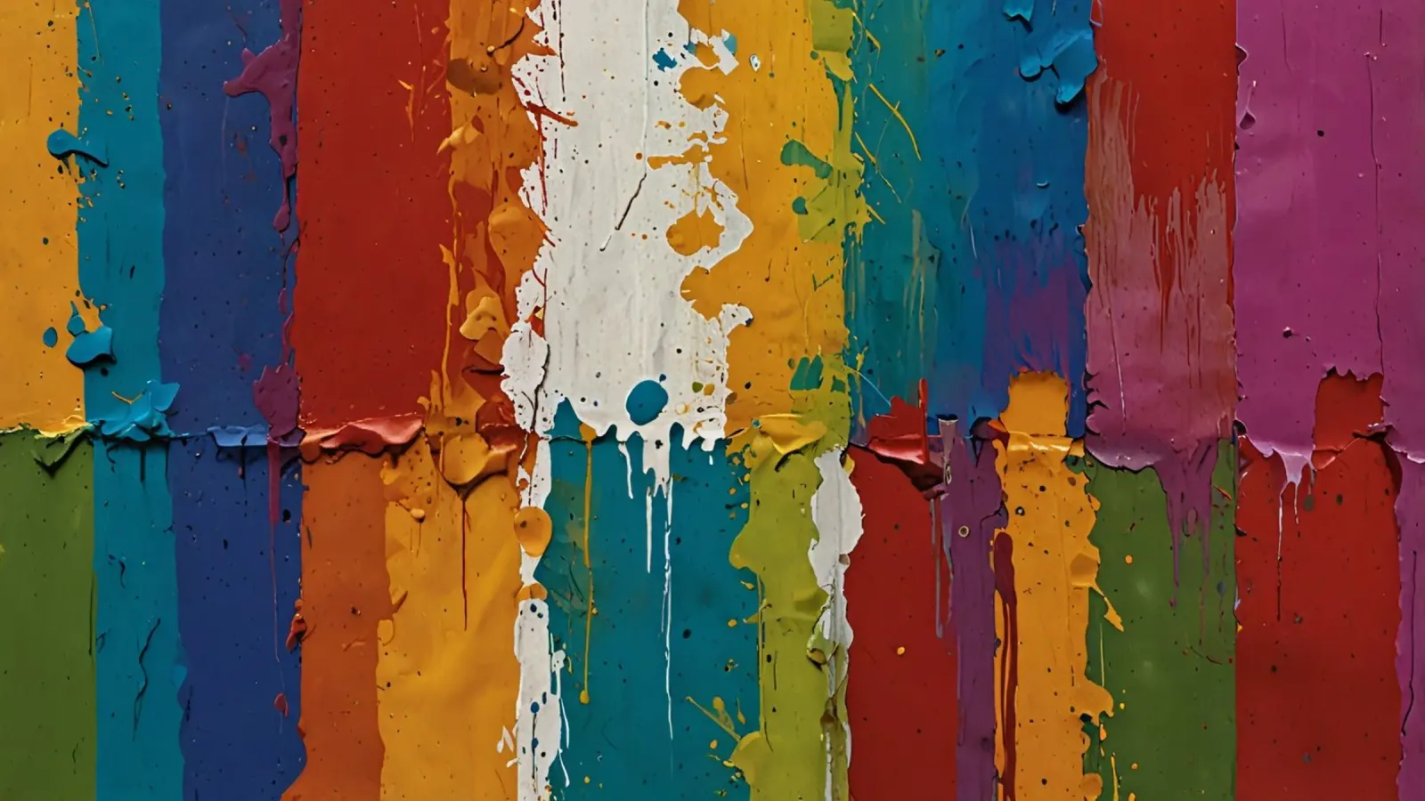 Levendige abstracte muurkunst met kleurrijke verfdruppels canvas met Baklijst van DesignDoodle
