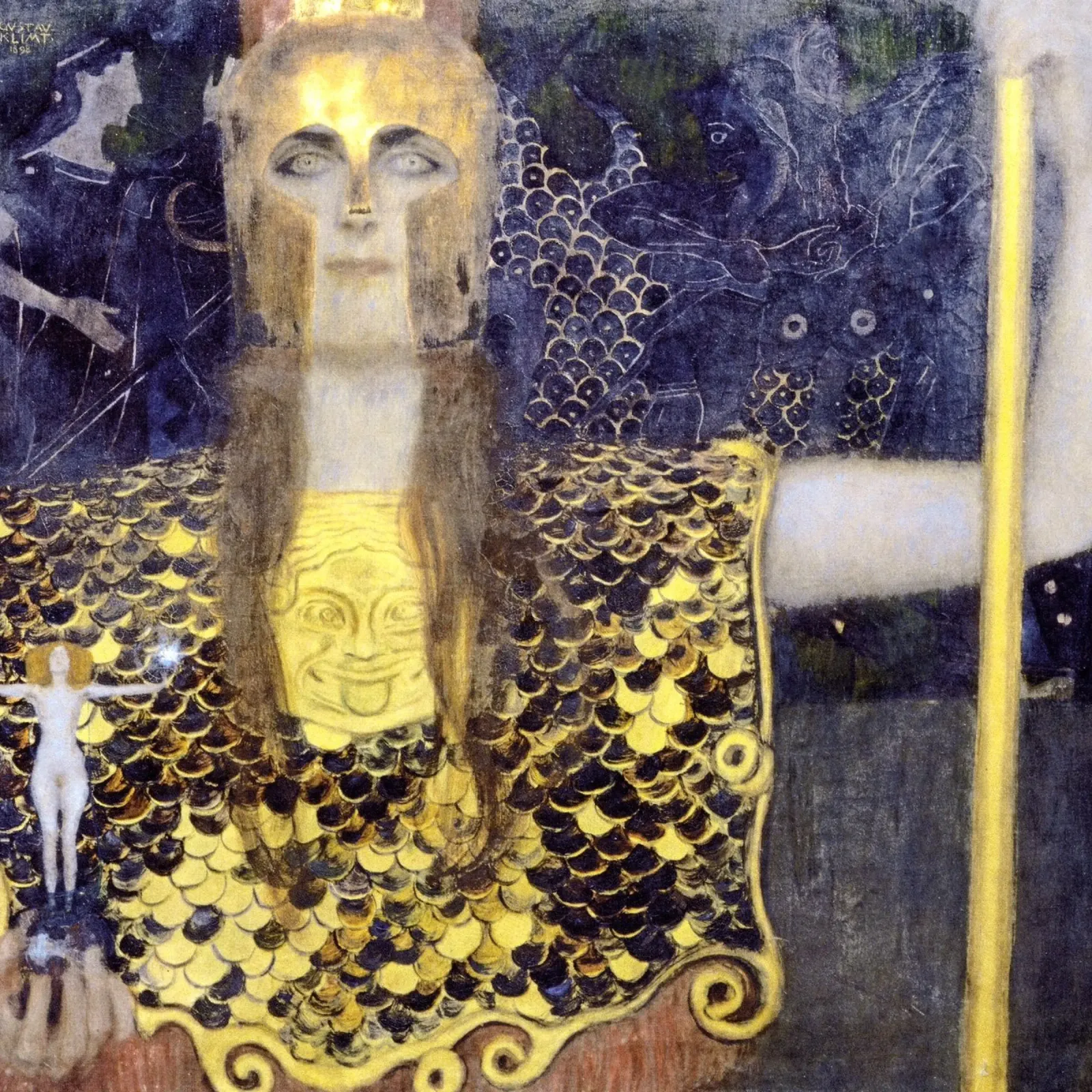 Pallade Atena di Gustav Klimt (1898) tela con Cornice a cassetta da Gustav Klimt ART Prints