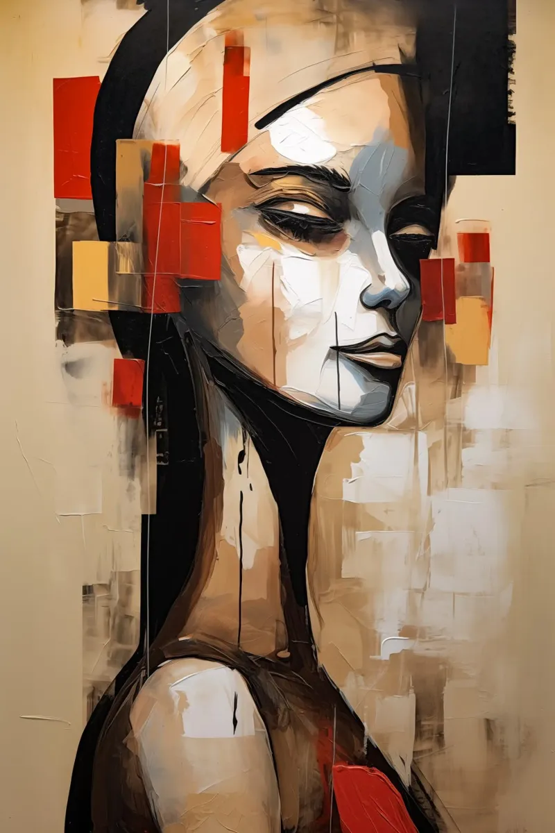 Abstract female portrait canvas by Imagine