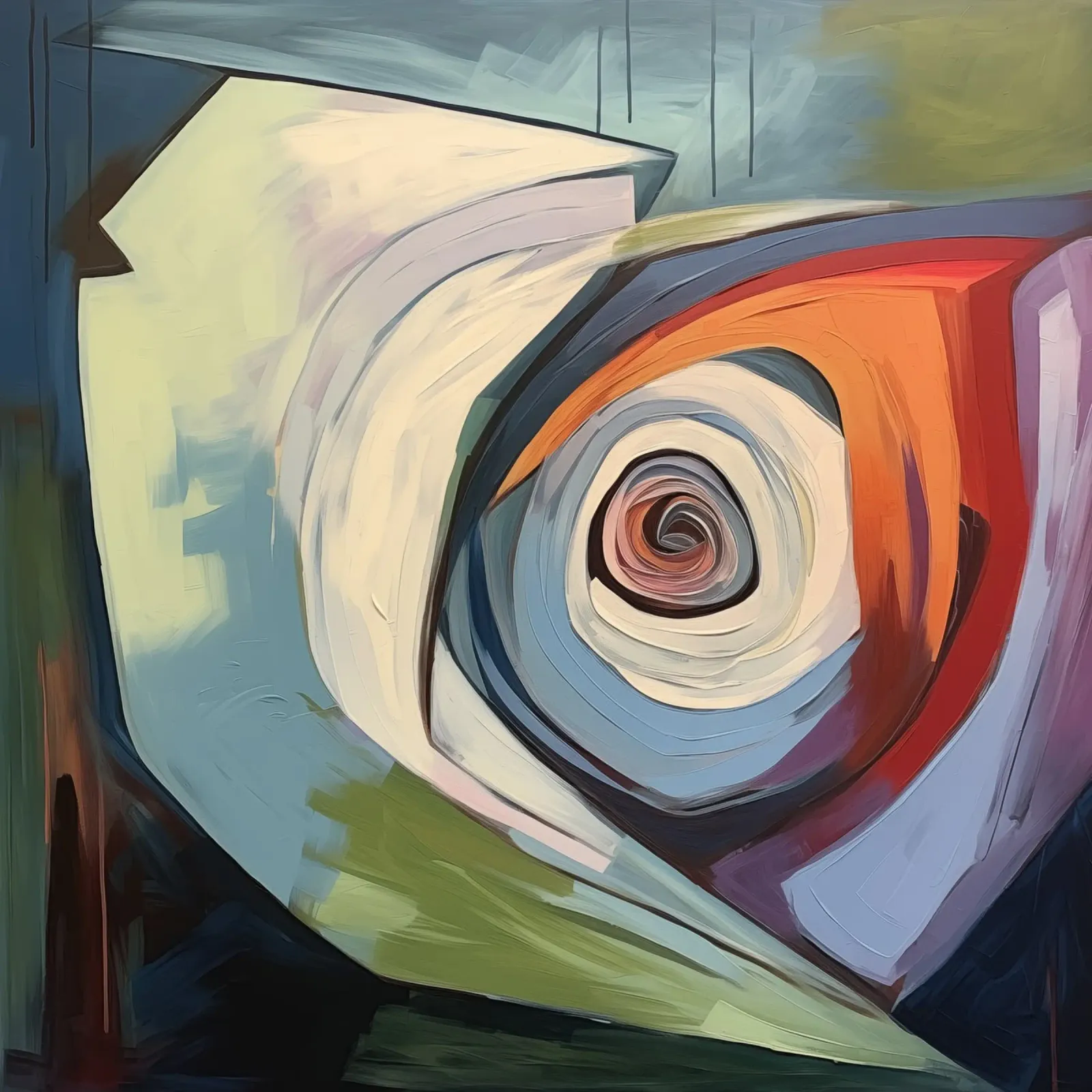 Abstract forms canvas with Floater frame by Imagine