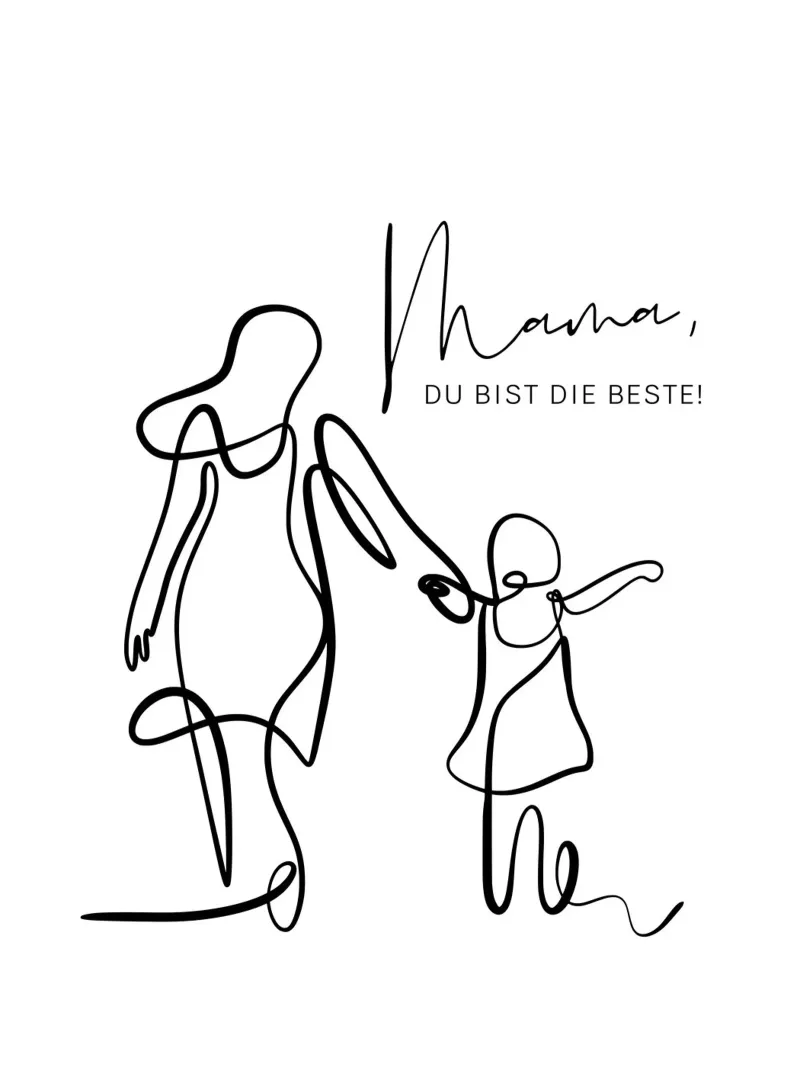 Mamma, DU BIST DIE BESTE! poster con telaio in alluminio da ArtDesign by KBK