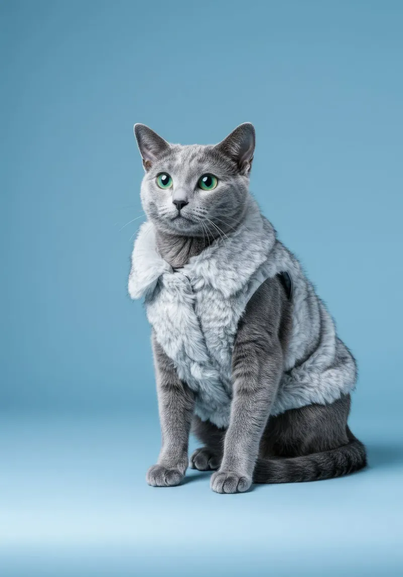 Blue Cat poster with plastic frame by Pawtrait Studio
