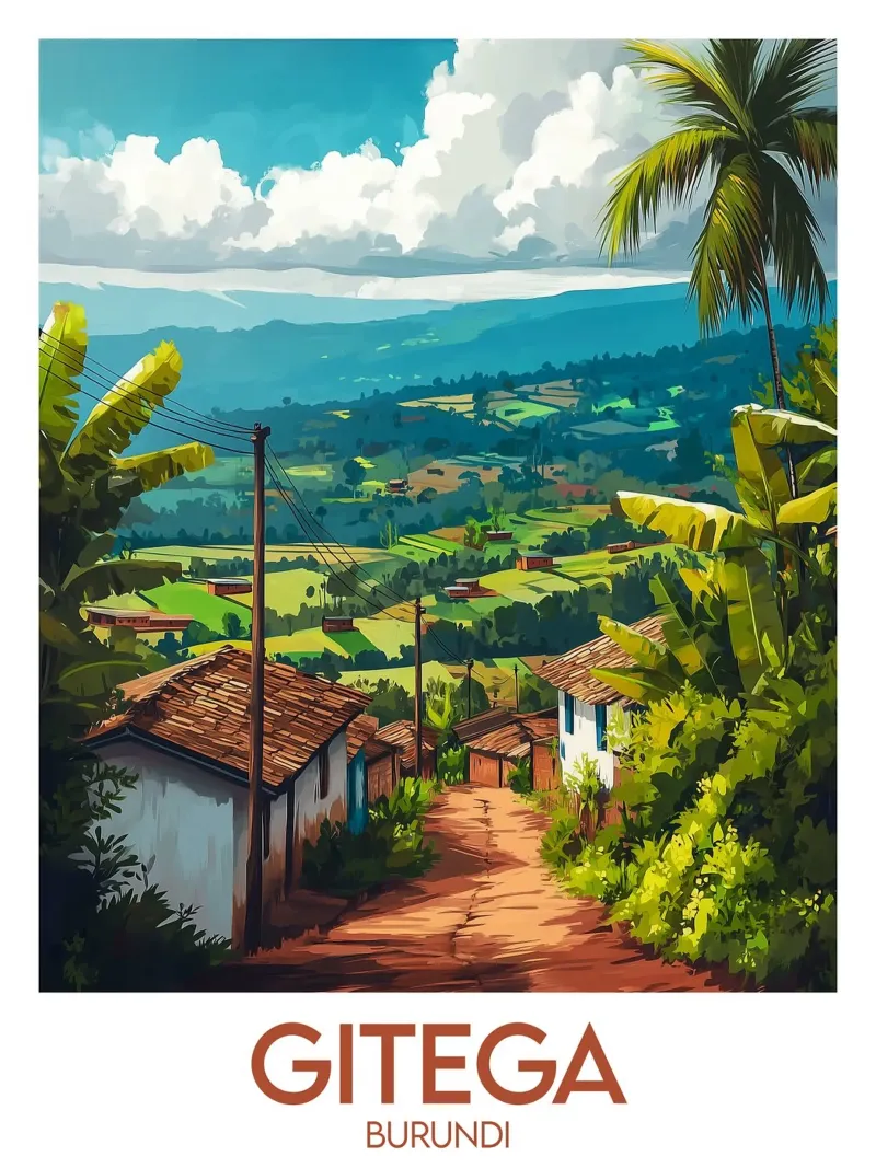 Affiche Gitega tela con Cornice a cassetta da Frame the World