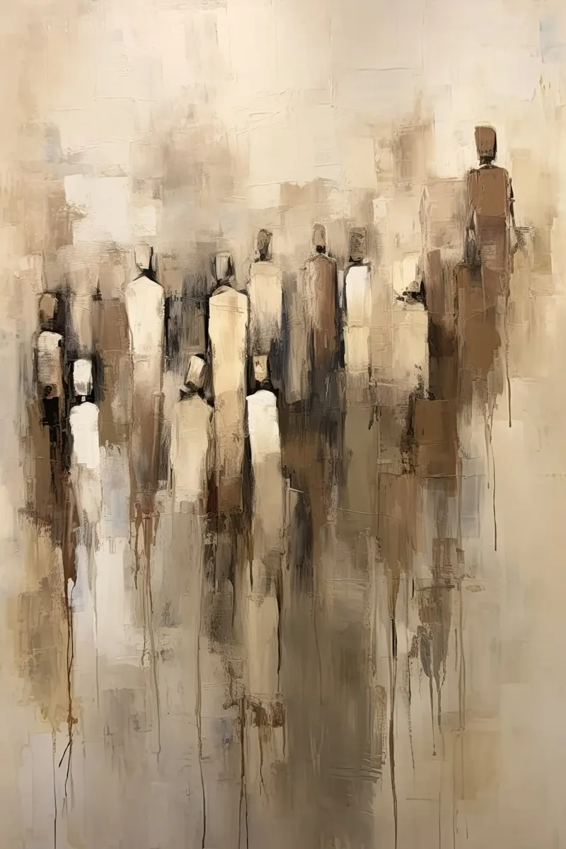Abstracte mensen canvas met Baklijst van Imagine