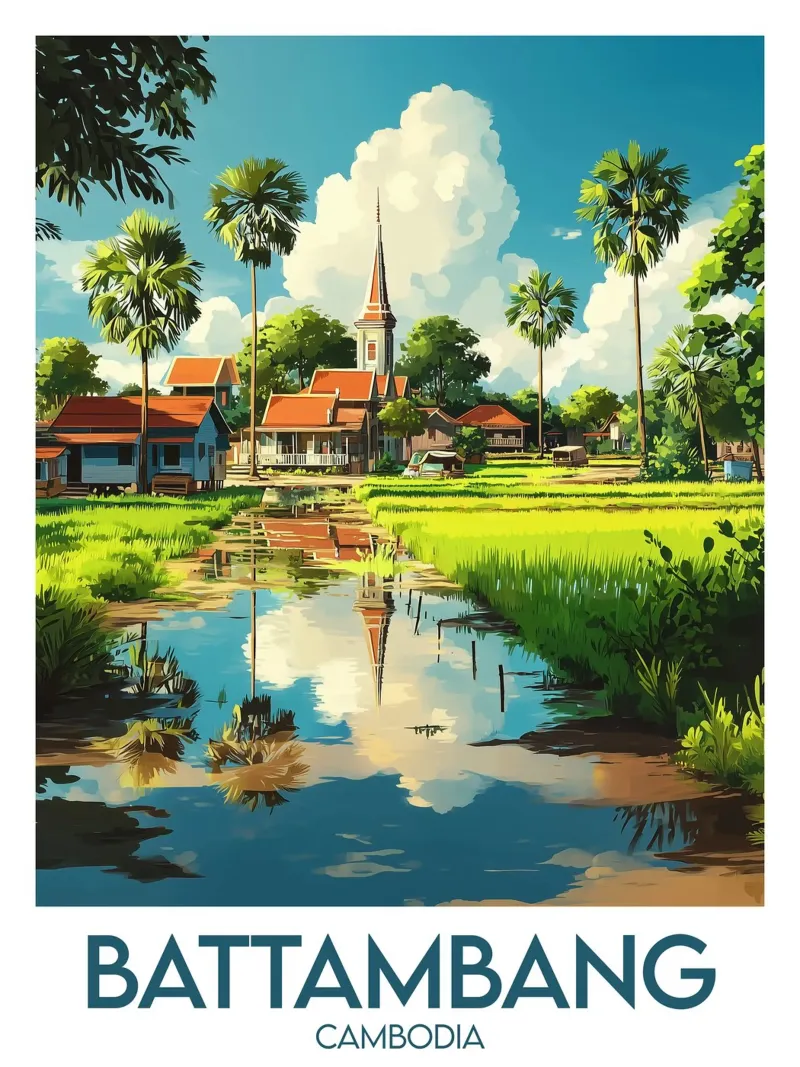 Affiche Battambang poster da Frame the World