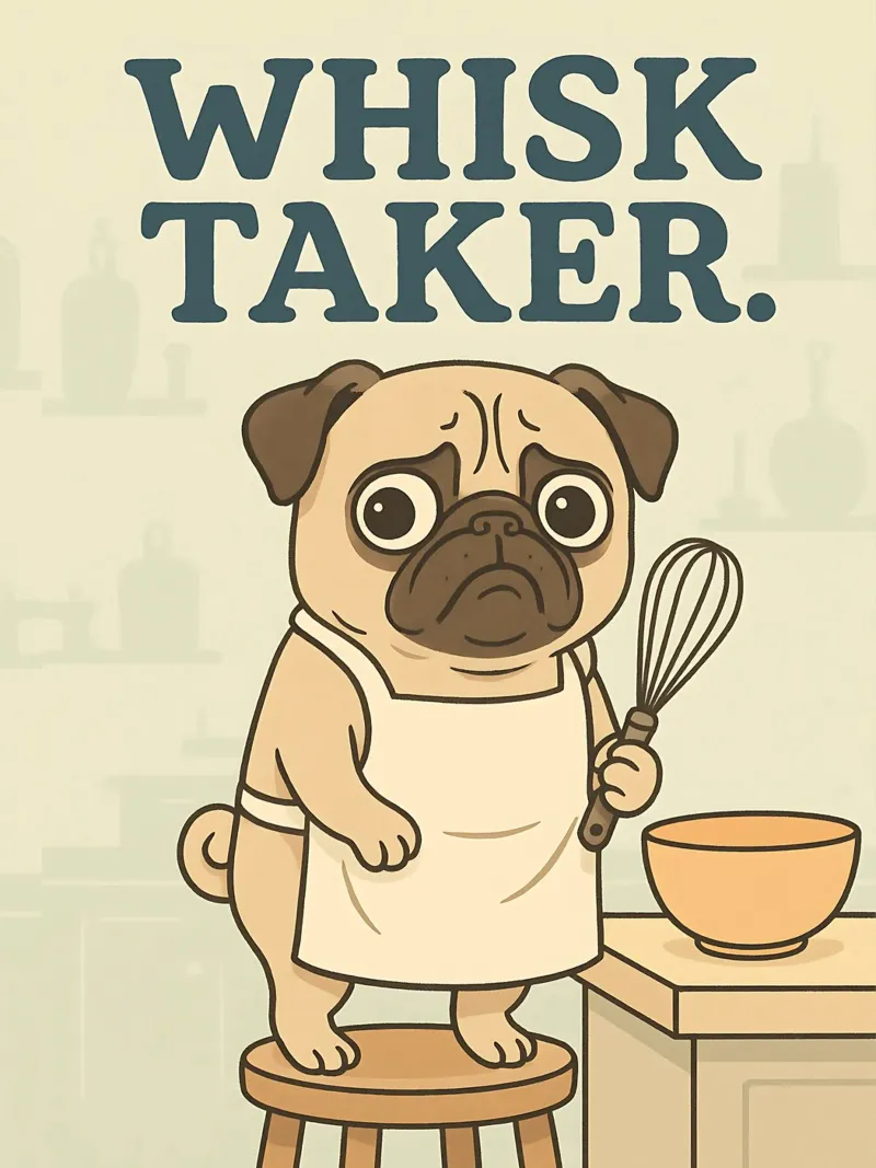 Funny Pug Meme poster con telaio in alluminio da Funny Humor Art