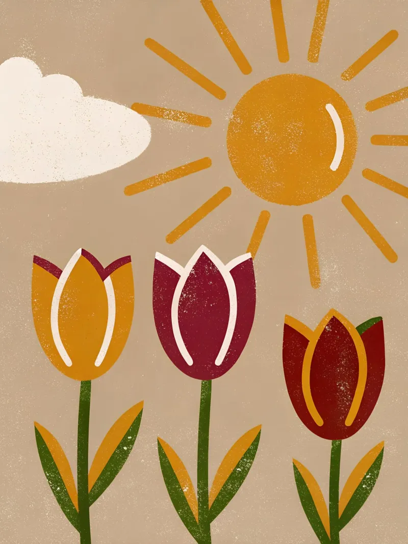 Fiori e sole Retro Pop pellicola backlit da THE LATEST SHOP