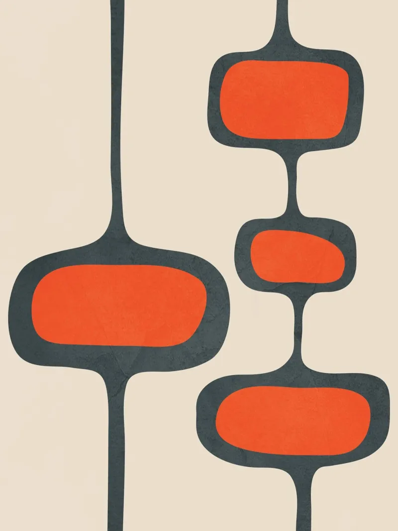 Mid-Century Modern Abstract Art 2 poster con telaio in alluminio da cityart
