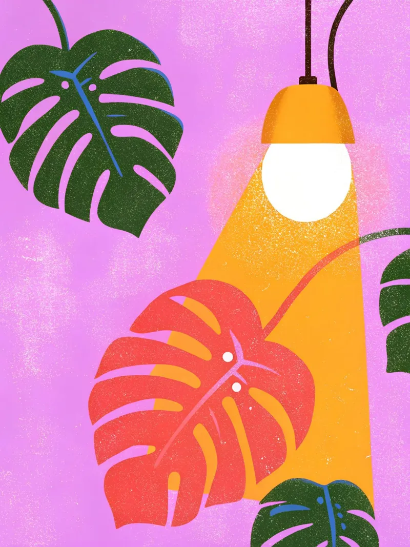Monstera Retro Pop Flower pellicola backlit da THE LATEST SHOP